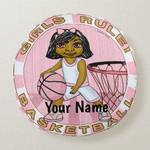 Coussins Ronds Girls Rules Basketball