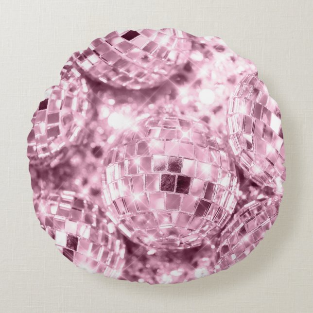 Coussins Ronds Glam à balles disco #12 #retro #wall #art (Devant)