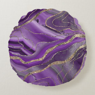 Coussins Ronds Glam Parties scintillant dorée gris violet n° 1
