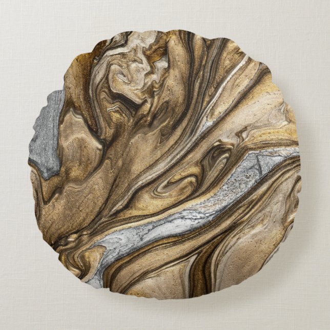 Coussins Ronds glamor 002 couleur brun liquide (Devant)