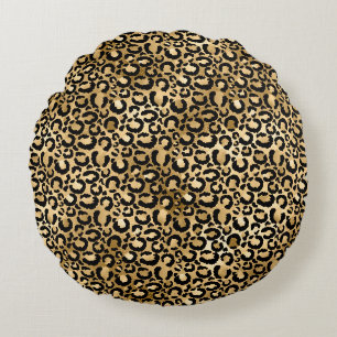 Coussins Ronds Gold Glam Black Leopard
