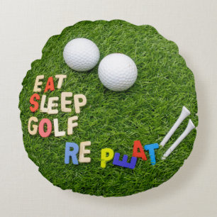 Coussins Ronds Golf Dormir Golf Répétez avec le ballon de golf en