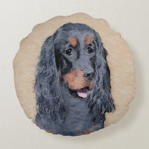 Coussins Ronds Gordon Setter Peinture - Joli art original chien