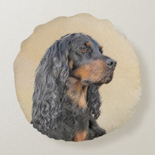 Coussins Ronds Gordon Setter Peinture - Joli art original chien