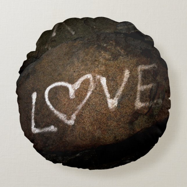 Coussins Ronds Graffiti d'amour blanc (Devant)