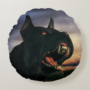 Coussins Ronds Grand chien noir