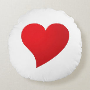 Coussins Ronds Grand coeur rouge mignon minimaliste moderne Valen