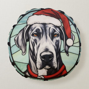 Coussins Ronds Grand Dane Vitrail Noël