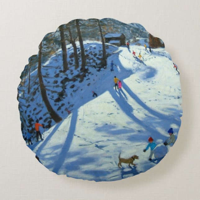 Coussins Ronds Grand Snowball Zermatt (Devant)