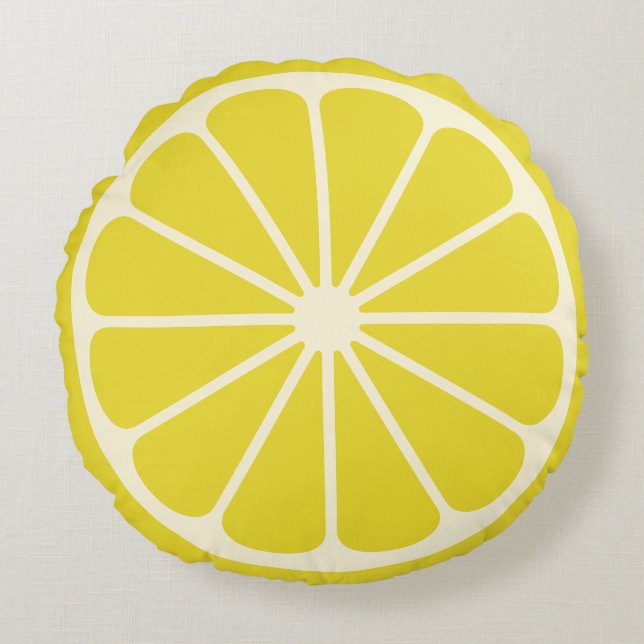 Coussins Ronds Grandes tranches de fruits de citron (Devant)
