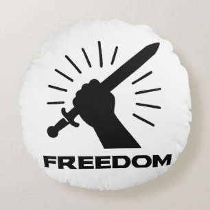 Coussins Ronds graphisme d'épée de liberté