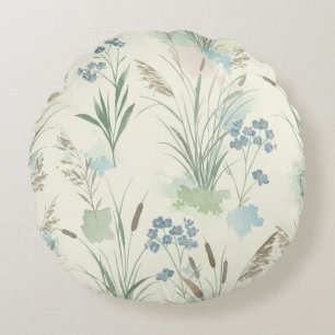 Coussins Ronds Grass and Forget-Me-Nots, par Natasha Us