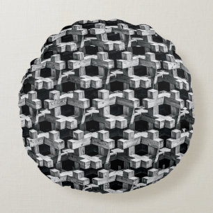 Coussins Ronds Gray and black cross