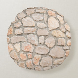 Coussins Ronds Gray stone wall background. stone, texture, wall