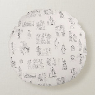 Coussins Ronds Grèce antique Classique Histoire grecque Motif