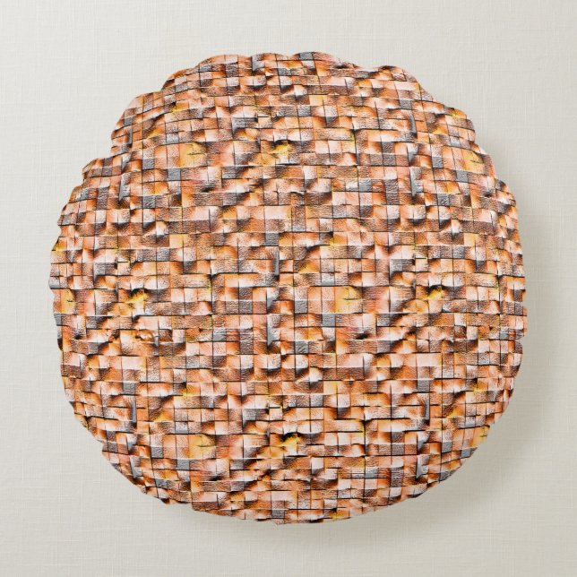 Coussins Ronds Gris orange rugueux céramique carreaux avec défaut (Devant)