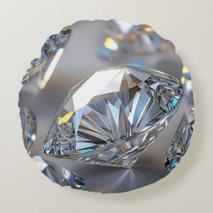 Coussins Ronds Gros plan Photoréaliste du diamant mousseux