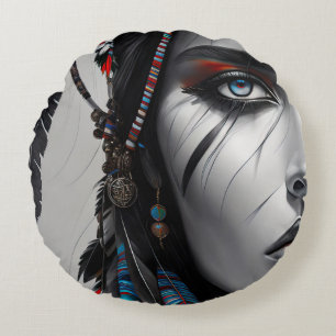 Coussins Ronds Guerrier tribal