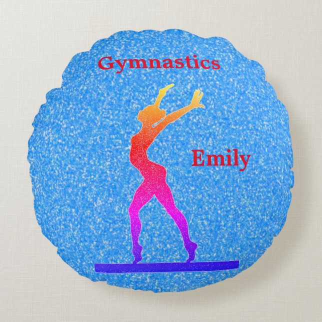 Coussins Ronds Gymnastique Parties scintillant bleue (Devant)