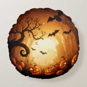 Coussins Ronds Halloween/chauve-souris/Citrouille/automne