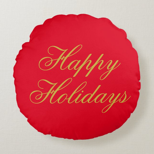 Coussins Ronds Happy New Year Merry Christmas Holiday Season (Devant)