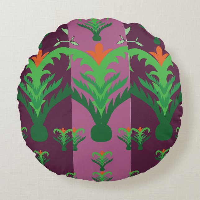 Coussins Ronds Harmony Line Pattern Decorative Throw Pillow – Bal (Devant)