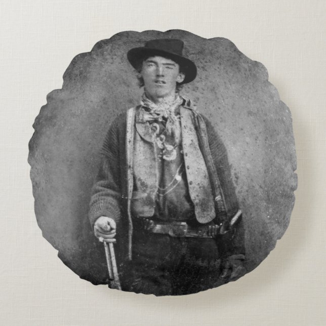 Coussins Ronds Henry McCarty, Billy, l'hors-la-loi de l'Ancien Ou (Devant)