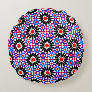 Coussins Ronds Héritage mosaïque : Art Zellige andalou marocain