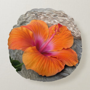 Coussins Ronds hibiscus en floraison