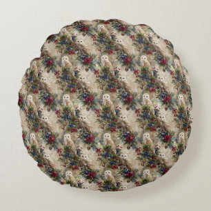 Coussins Ronds Hibou Floral Envoûtant