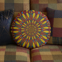 Hippie Abstraite Rouge et jaune Floral Tribal ethn