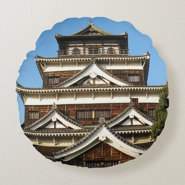 Coussins Ronds Hiroshima Castle 広 島 城, Hiroshima, Japon (Devant)