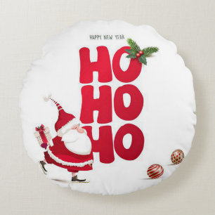 Coussins Ronds Ho Ho Ho Round Christmas Jeu d'oreiller