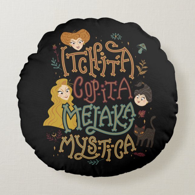 Coussins Ronds Hocus Pocus Mystique Spell Incantation (Devant)