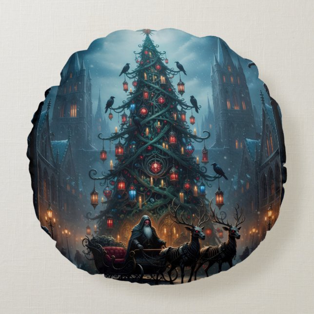 Coussins Ronds Holiday Throw Pillow (Devant)