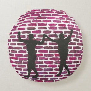 Coussins Ronds Hollyhock Black Magic par Yeshaya Dank Mur en bois