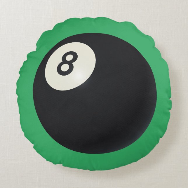 Coussins Ronds Huit Bal Y2K Snooker 90s Green Round Cushion (Devant)
