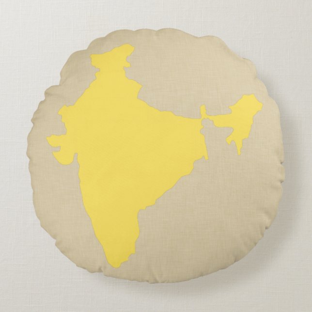 Coussins Ronds Humeurs d'épices de moutarde Inde (Devant)