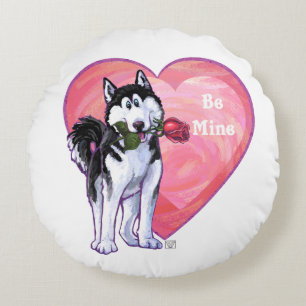 Coussins Ronds Husky Valentine's Day