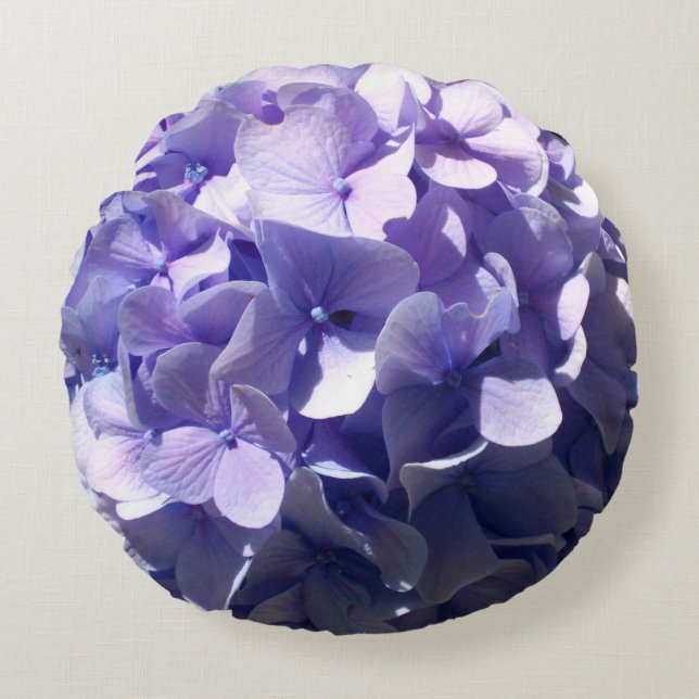 Coussins Ronds Hydrangée violette (Devant)