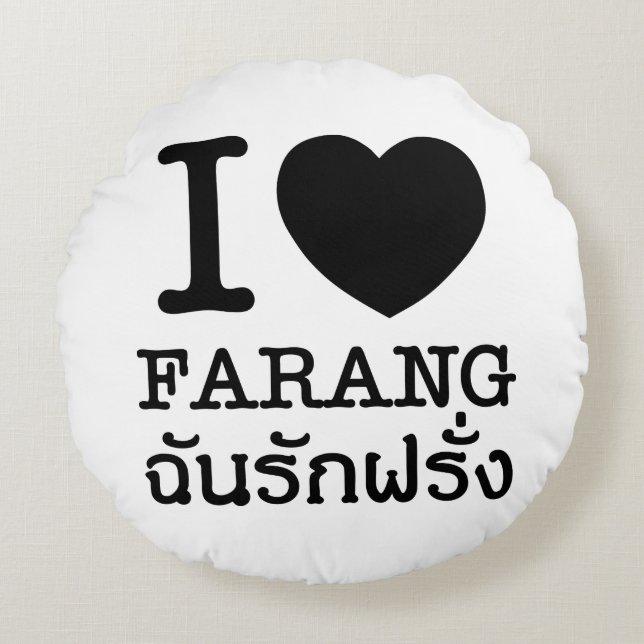 Coussins Ronds I Black Heart (Amour) Farang (Devant)