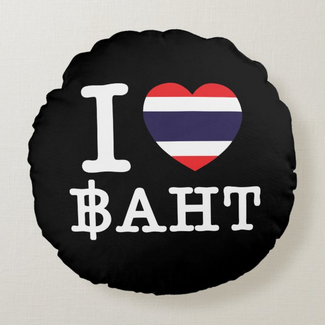 Coussins Ronds I Heart (Amour) Baht (Devant)