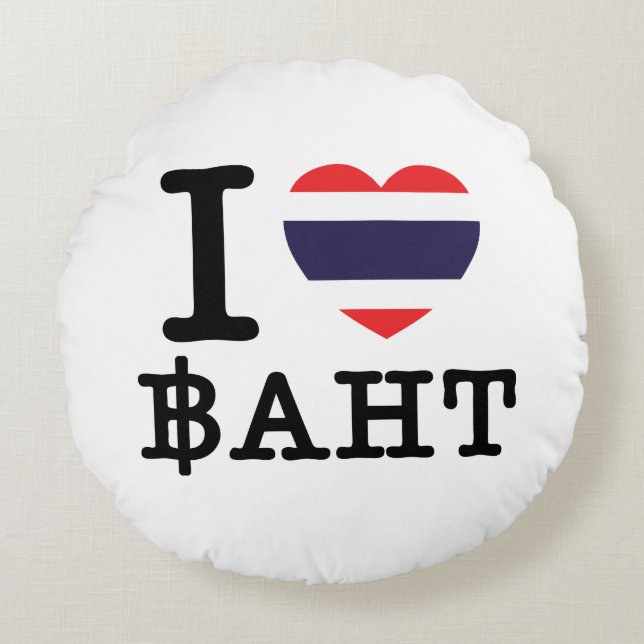 Coussins Ronds I Heart (Amour) Baht (Devant)