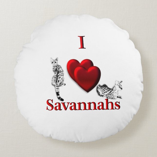 Coussins Ronds I Heart Savannah Chat (Devant)