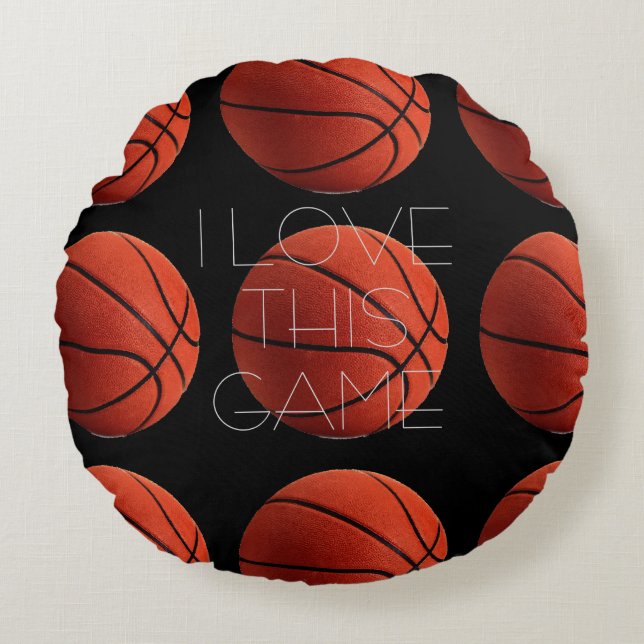 Coussins Ronds I Love Basketball Close Up (Devant)