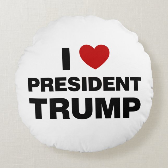 Coussins Ronds I Love Président Trump Heart (Devant)