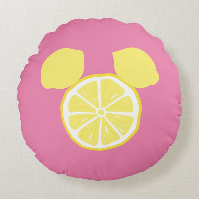 Coussins Ronds Icône de citron Mickey Mouse (Devant)