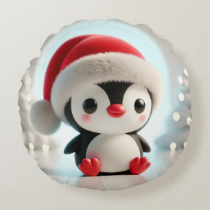 Coussins Ronds 🎄 Idée cadeau déco Noël Manchot mignon ❄️