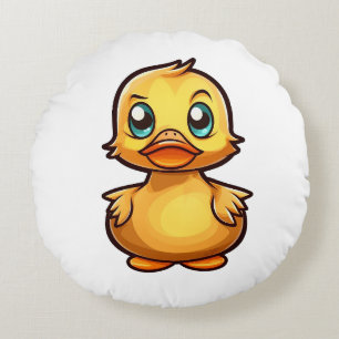 Coussins Ronds Illustration de canard de dessin