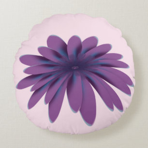 Coussins Ronds Illustration de fleur de marguerite violette Bot